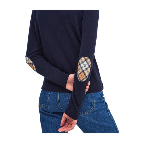 BARBOUR Cardigan Cardigan Donna con toppe sui gomiti Blu - Francavilla Moda